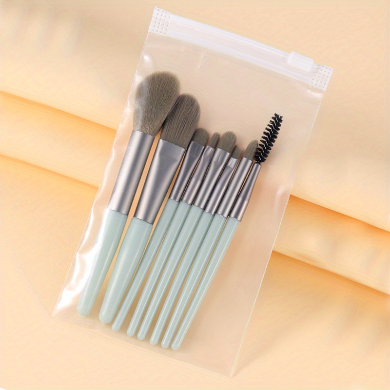 Portable Mini Makeup Brush Set With Storage Bag Soft Hair - Temu