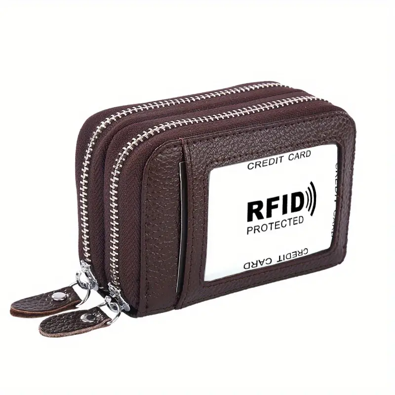 Rfid Blocking Fashion Women Id Credit Card Holder Genuine Leather