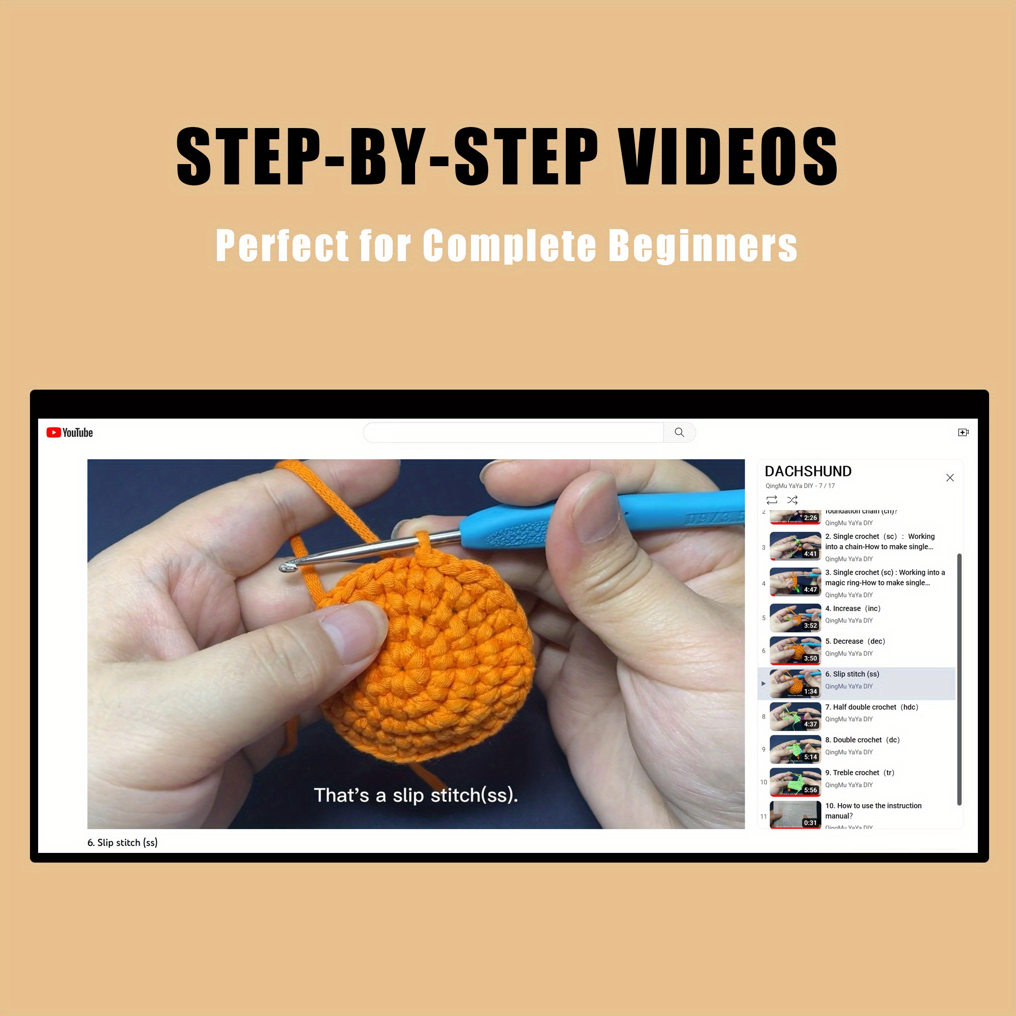 Lucky Snail Christmas Crochet Kit for Beginners, Beginner Crochet Starter Kit with Complete Step-by-Step Video Tutorials, Learn to Crochet Kits for