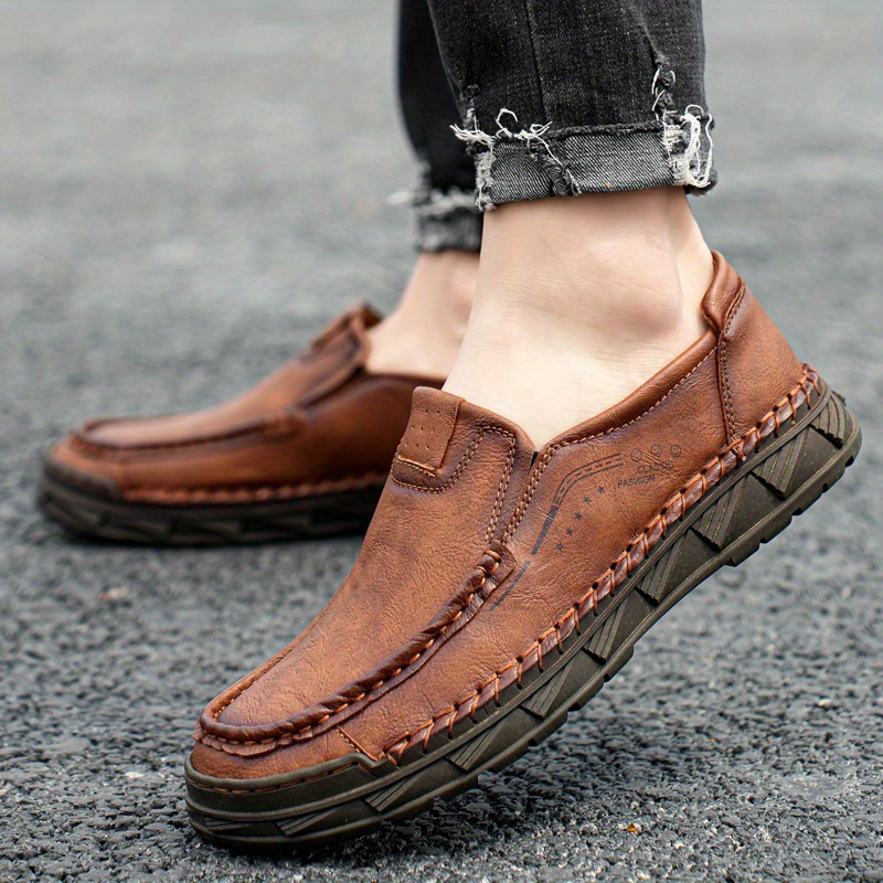 Men's Casual Slip On Leather Driving Shoes Soft Sole
