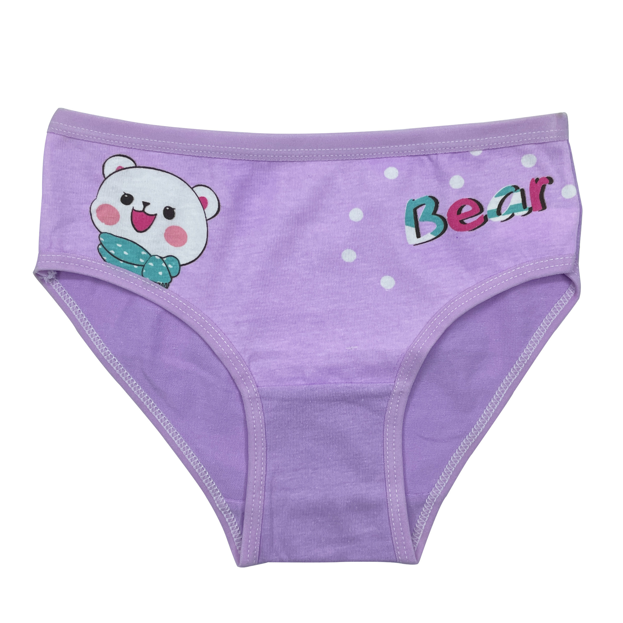 Beige FILLES Culotte Fille En Coton Coloré İmprimé Ours - 3 Pièces