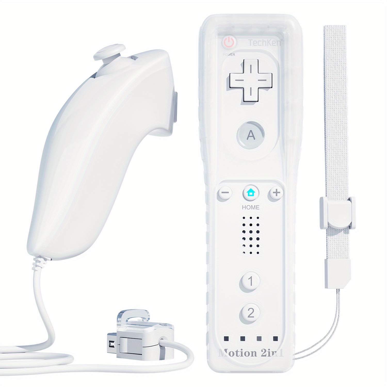 JTao-tec Mando Wii, 2 paquetes de control remoto Nunchuck y Wii con funda  de silicona y correa compatible con consola Wii U (negro y blanco)