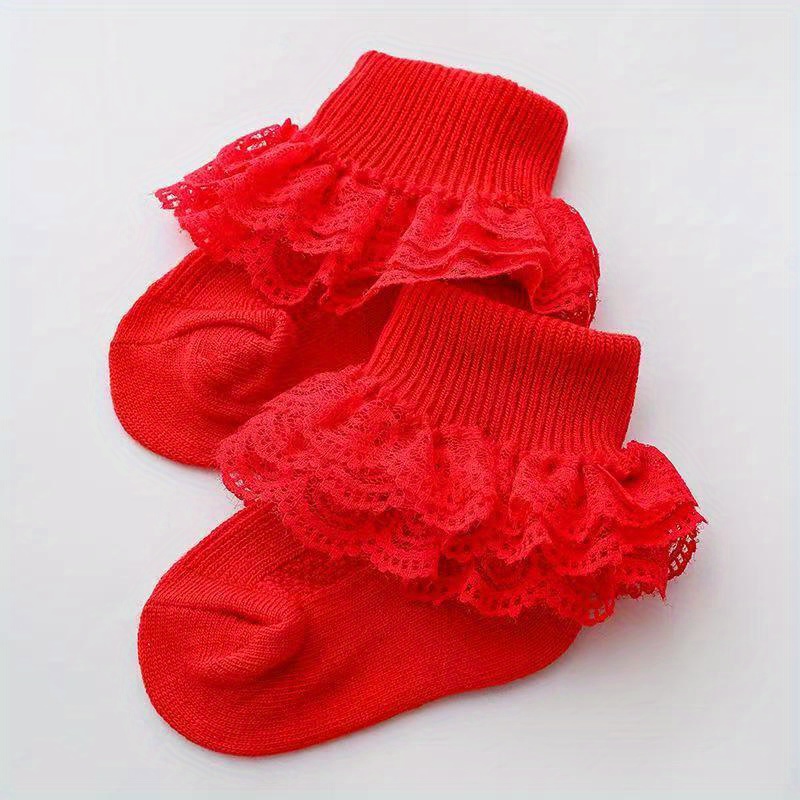 5 Pairs Of Children's Baby Socks Spring And Autumn Season Pure Baby Girl Newborn Mesh Breathable Summer Princess Socks Children's Lace Lace Lace Leggings