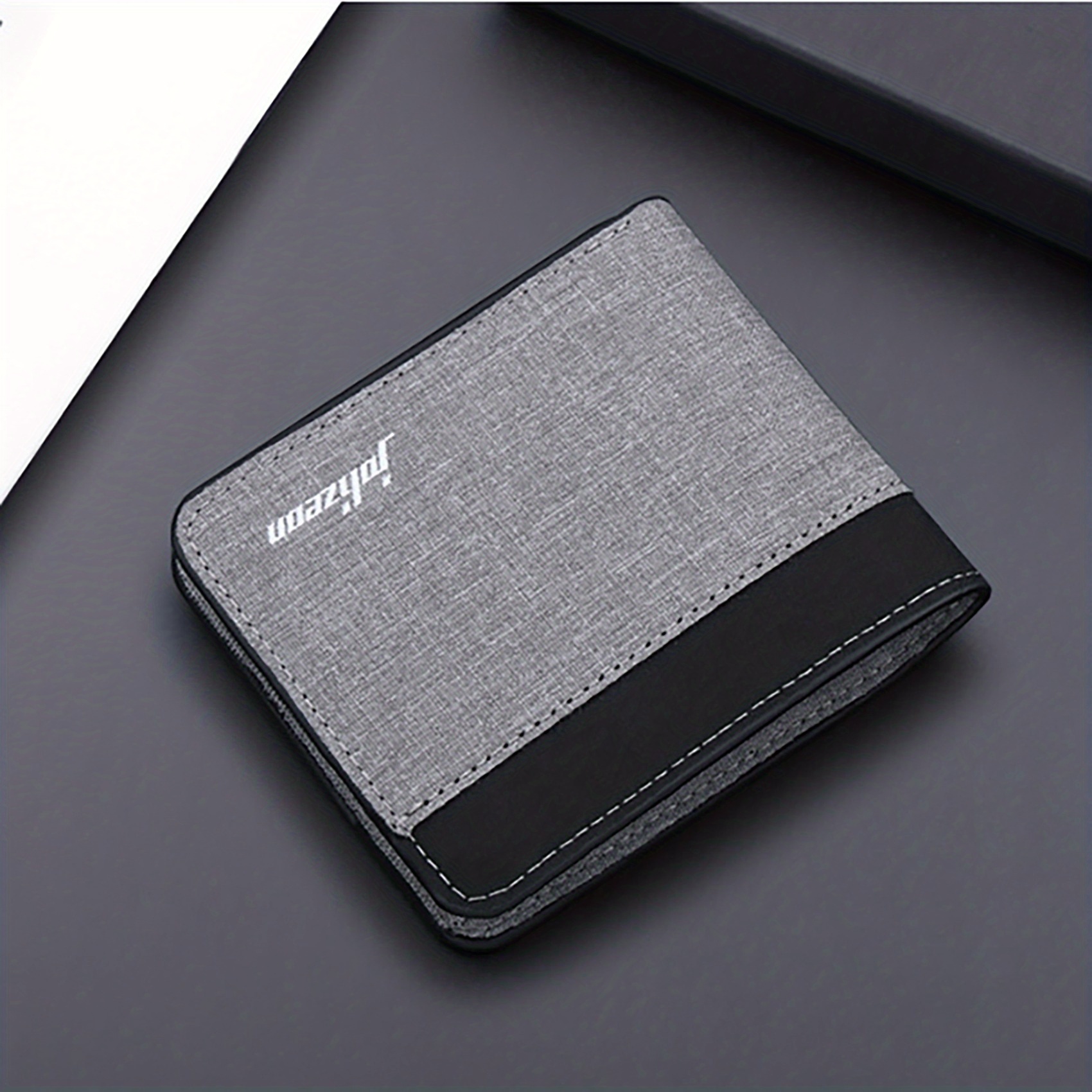 Men's Canvas Short Wallet Splicing Contrast Wallet