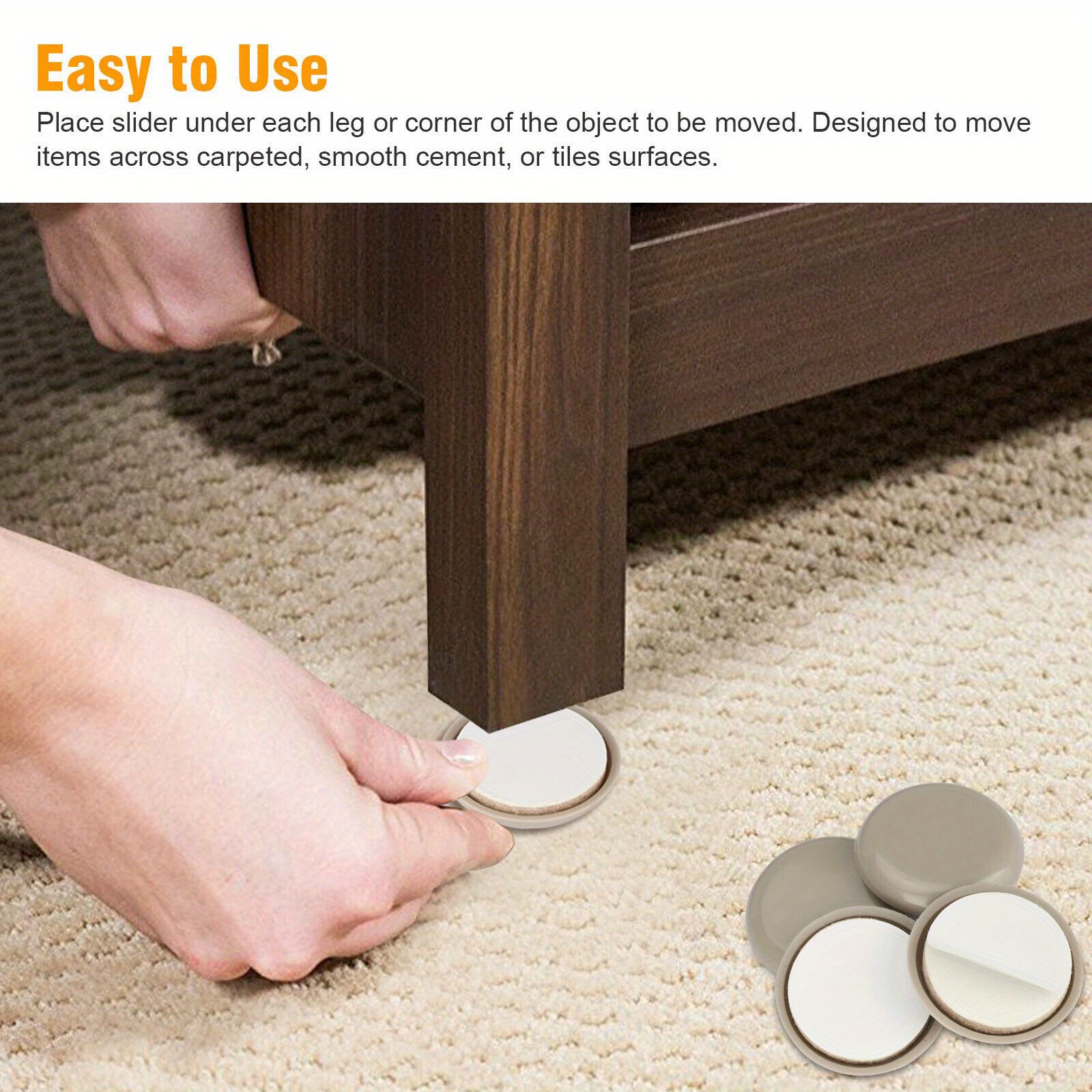 Self adhesive Furniture Sliders Easily Move Furniture Temu
