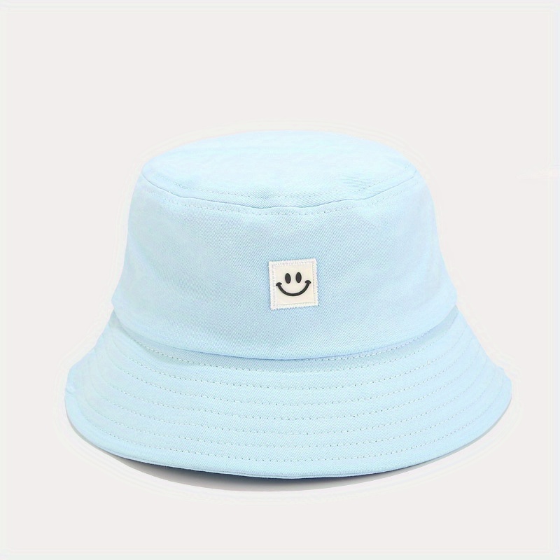 Happy Face Bucket Hat Double Sided Wear For Men Summer Travel Bucket Beach Sun Hat Embroidery Outdoor Cap For Men Women, Ideal Choice For Gifts