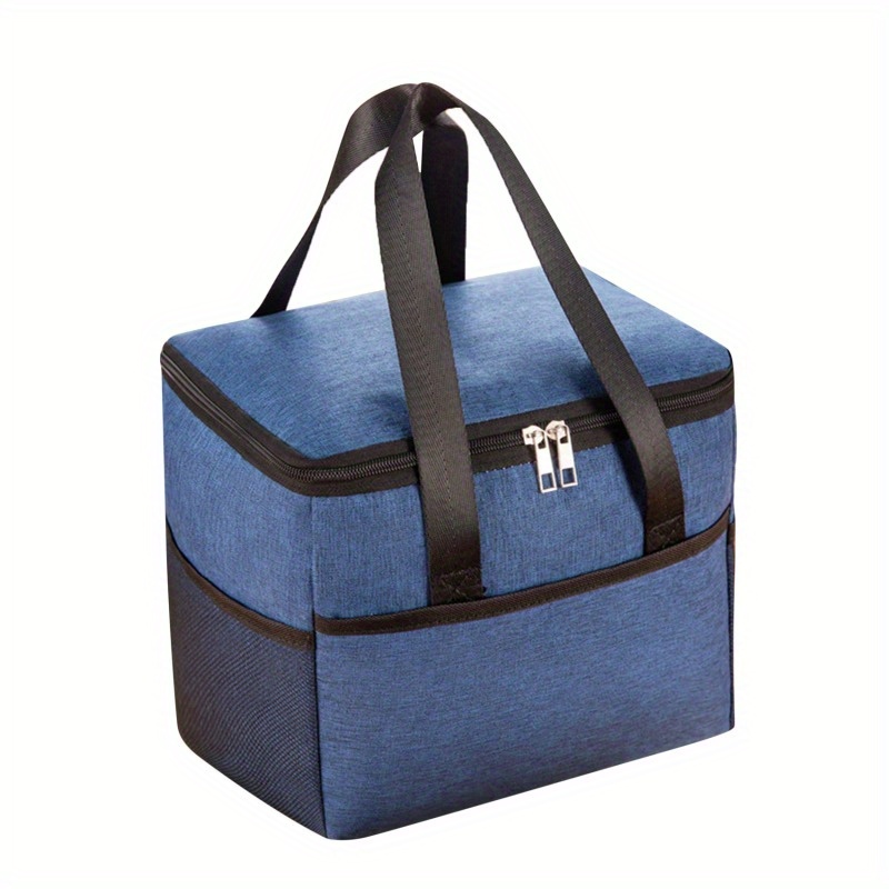 Thickened Bubble Grid Waterproof Lunch Box Bag In Blue