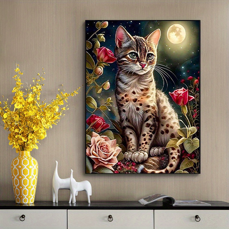 1pc Te Gatto Soriano Modello Animale Kit Pittura Diamante - Temu Switzerland