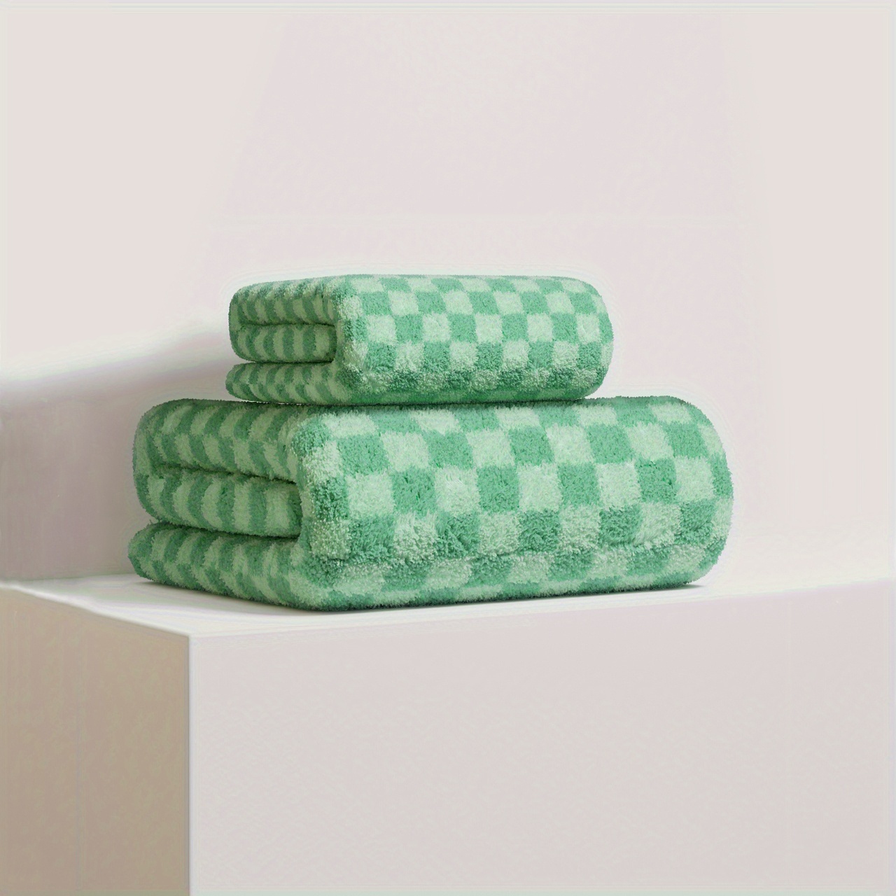 1pc Checkered Pattern Bath Towel Or 1pc Face Towel, Absorbent Towel For  Bathroom