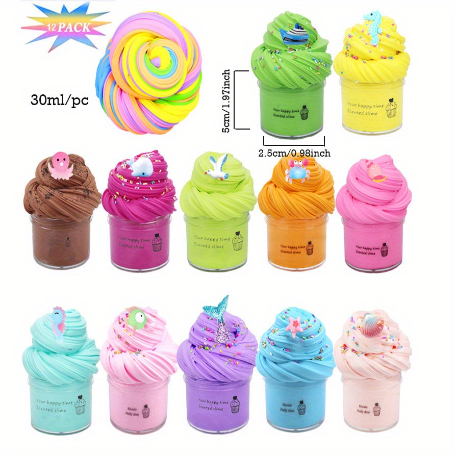 Ice Cream Slime Kit For Girls And Boys 6pcs Butter Slime Kit Fluffy Diy  Slime Toys Gifts Make Ice Cream Slimes