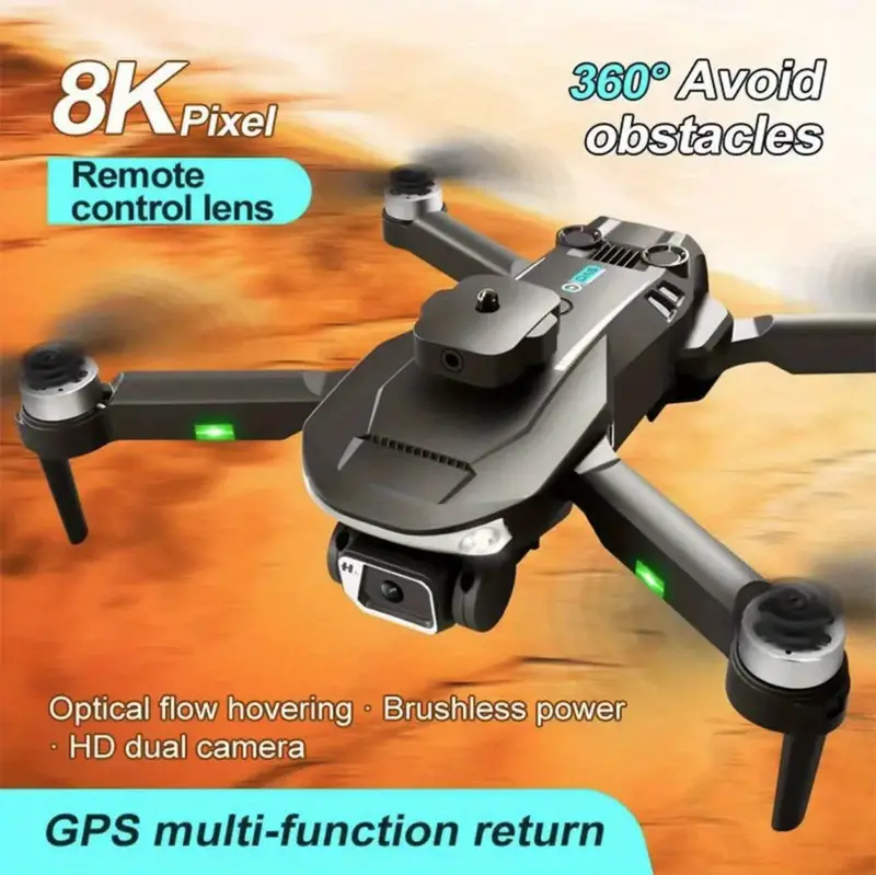 professional drone global positioning system 5g intelligent tracking aerial camera optical flow positioning photography 360 obstacle avoidance self contained screen remote control rechargeable details 0