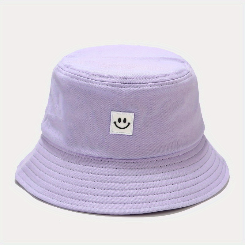 Smile Face Bucket Hats Embroidery Outdoor Reversible Travel Bucket Beach  Sun Hat for Men Women Teens