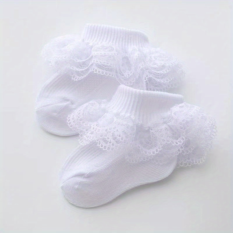 5 Pairs Of Children's Baby Socks Spring And Autumn Season Pure Baby Girl Newborn Mesh Breathable Summer Princess Socks Children's Lace Lace Lace Leggings