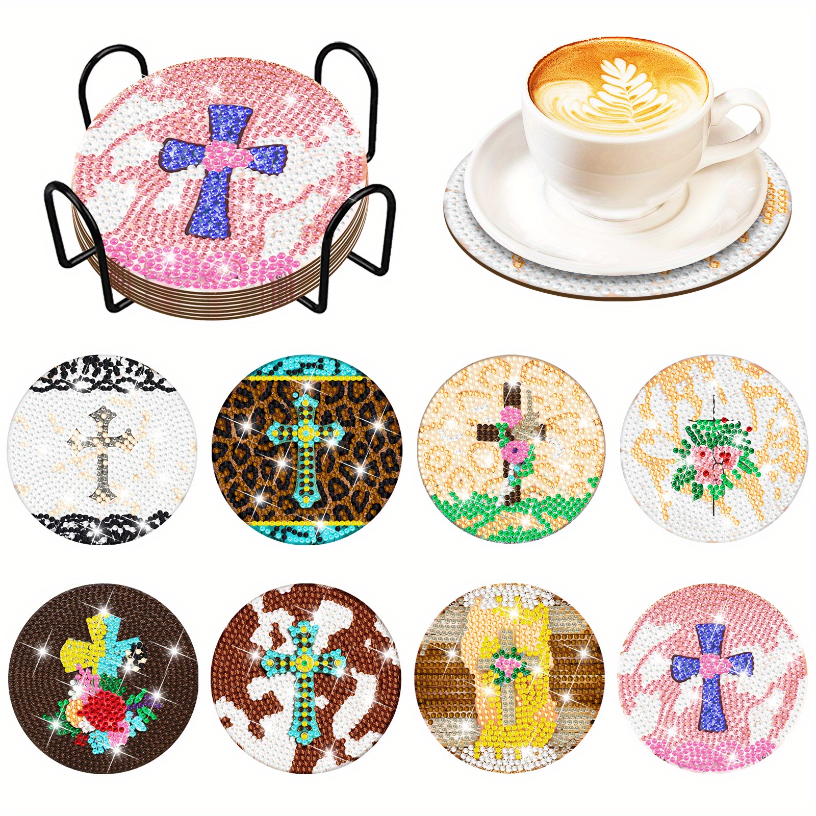 Religious Cross Diamond Art Painting Coasters Kits With Holder Diy Cross Diamond  Art Coaster Non Slip Coaster For Adults Diamond Painting Kits Supplies -  Temu Mexico