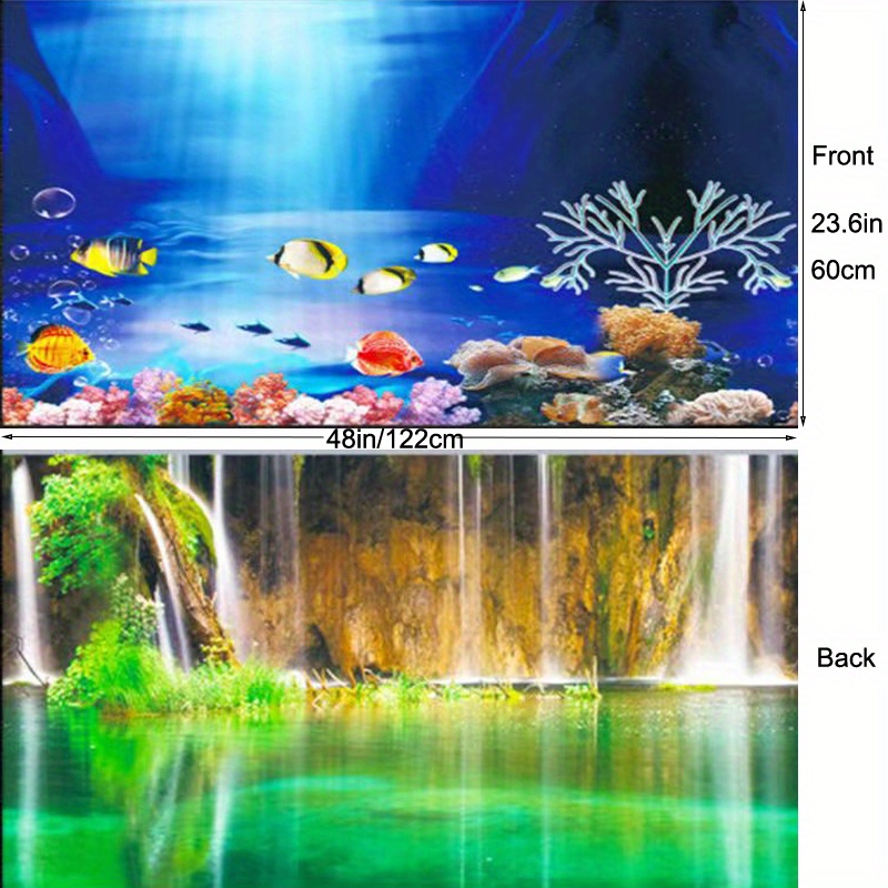 Fish Tank Background Sticker Aquarium Poster Decoration
