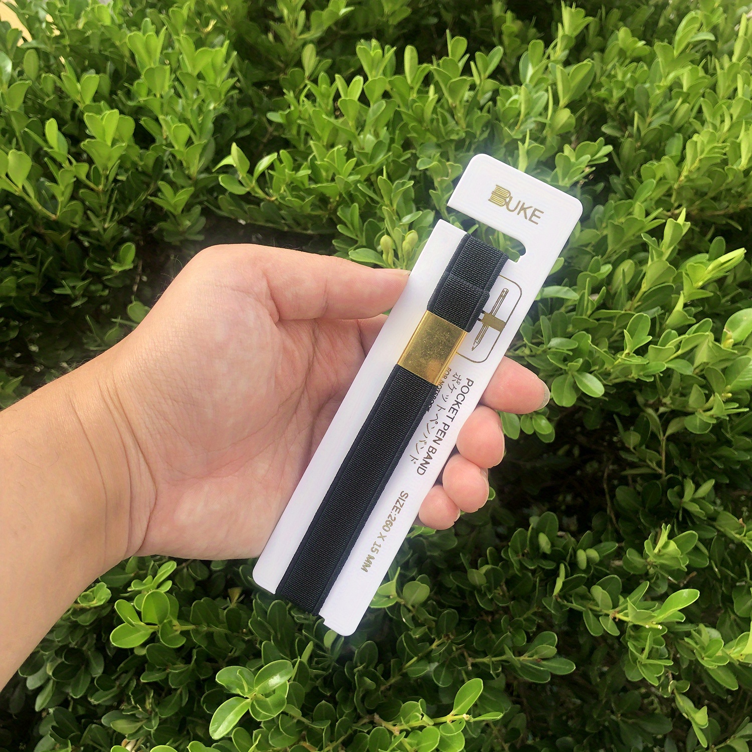 1pc Elastic Band Pen Holder With Golden Color Metal For Notebook, Reading Books, Planner, Journals, Drawing Sketch. Black Or Grey For