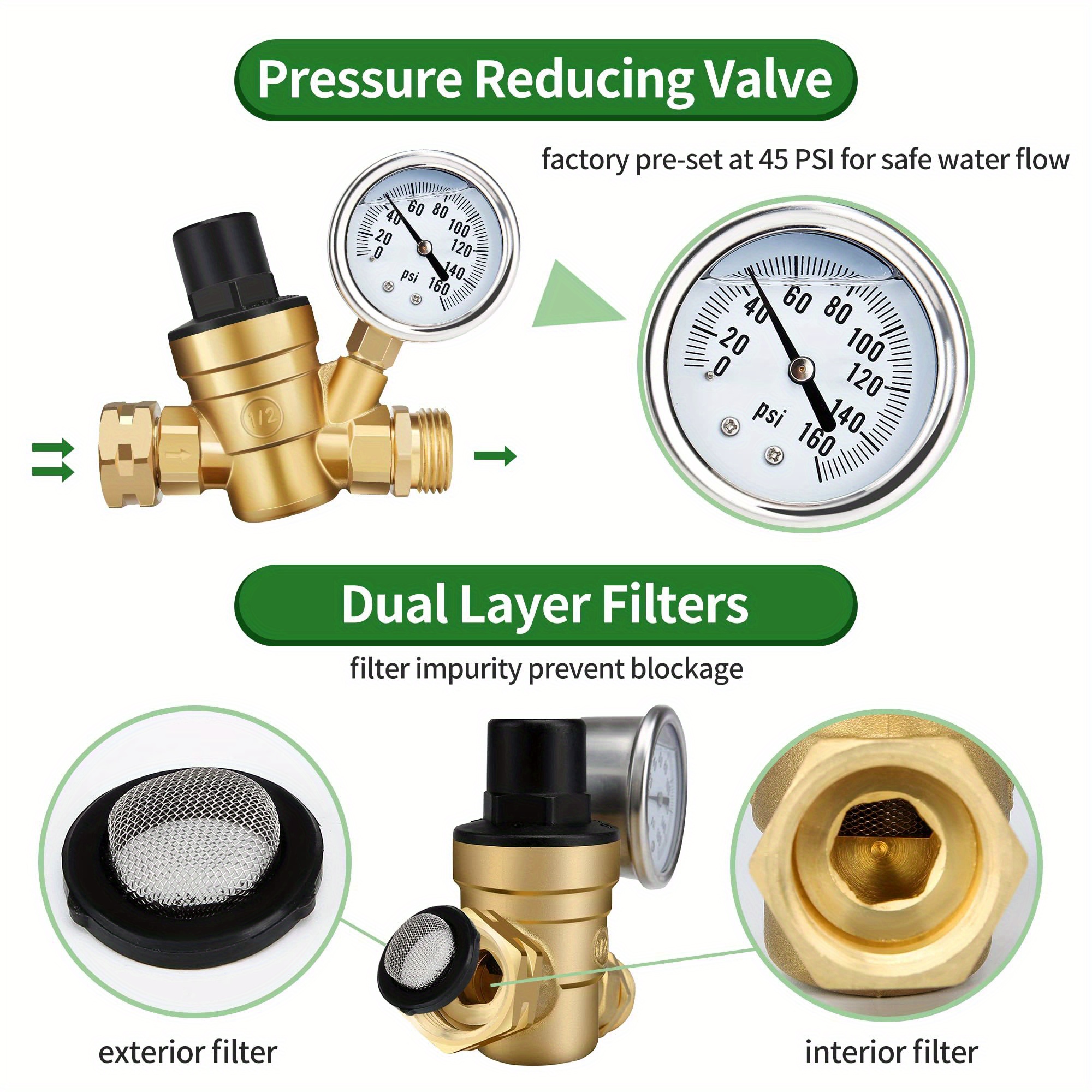 Water Pressure Regulator Valve Adjustable Water Pressure Temu Australia