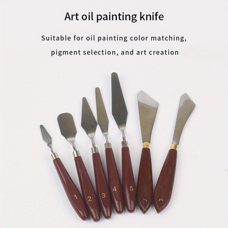 Set 5 Espatulas de Acero Inoxidable Pintura al Oleo Accesorios Mezclar  Colores