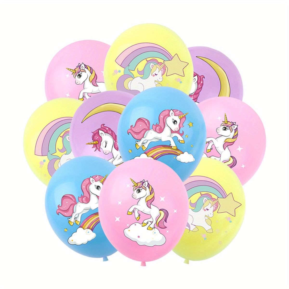 8 pièces licorne originale nouvelle fête festival décoration fournitures  mignon dessin animé poney motif 12 pouces ballon en latex JM