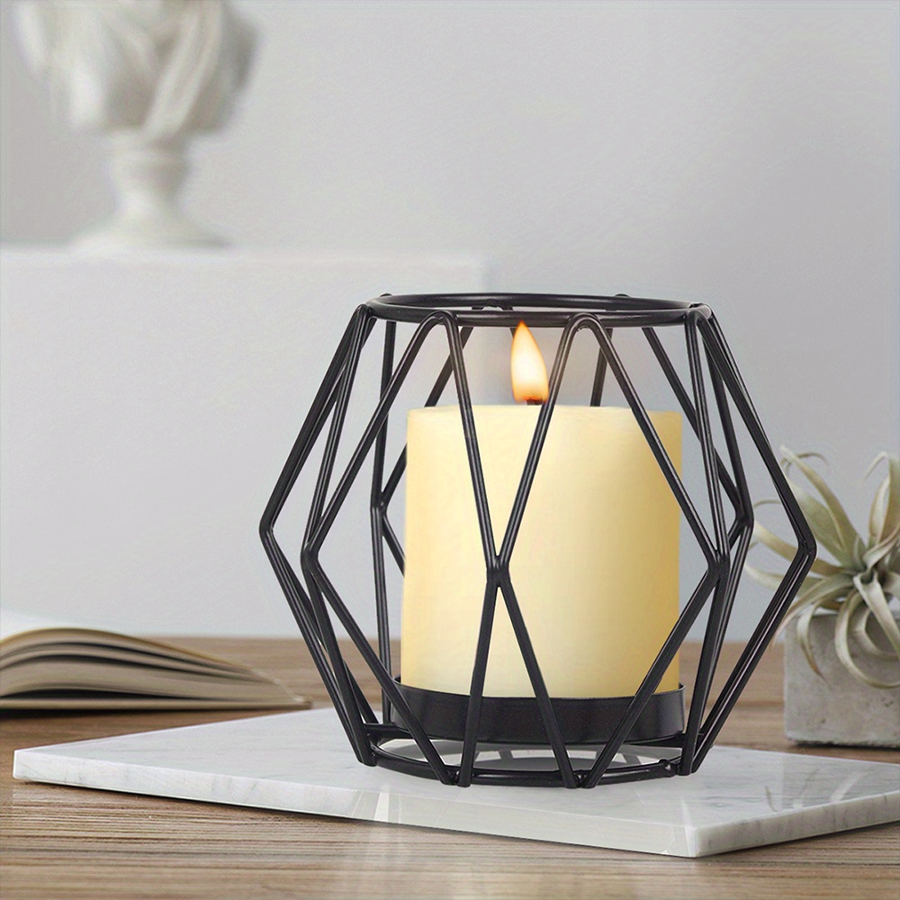 Gold Metal Hexagon Candle Stand