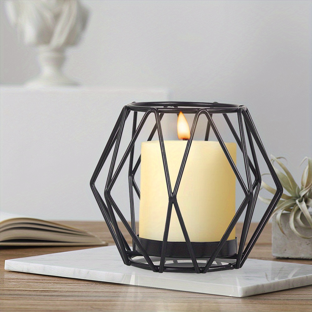 1pc Geometric Line Iron Candle Holder Luxury Home Decoration For