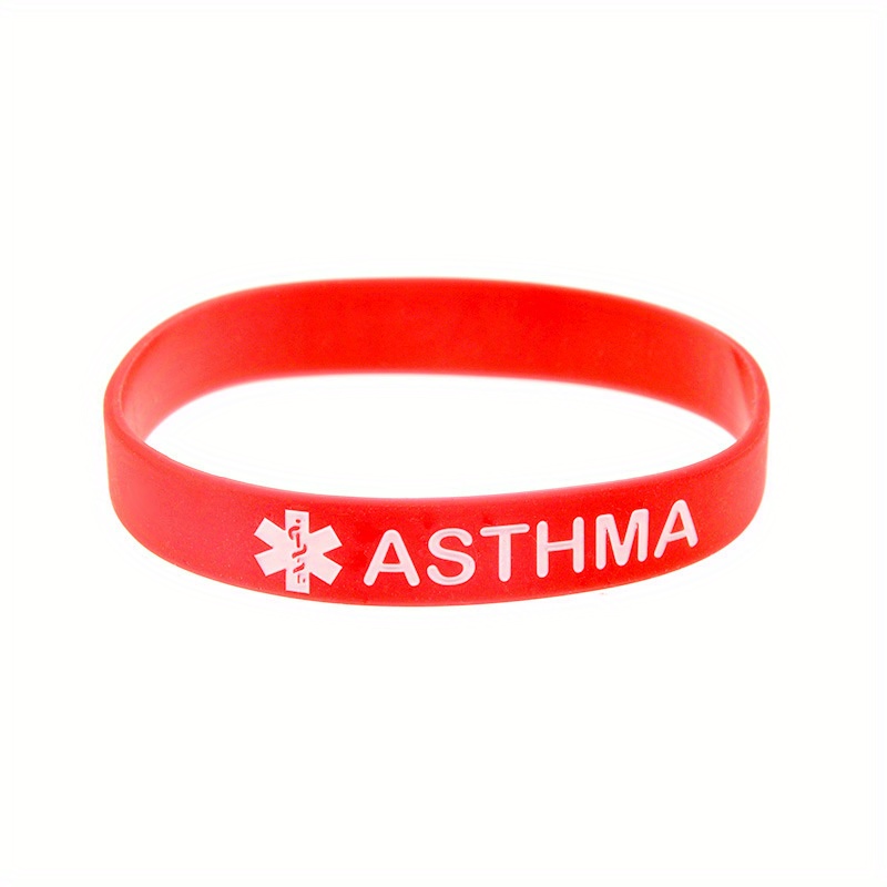 High Silicone Medical Alert Bracelet for Asthma
