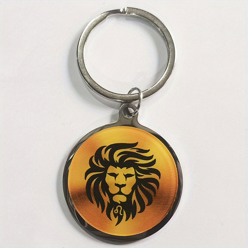 Zodiac Print Stainless Steel Keychain