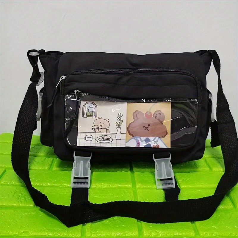 Kawaii Nylon Crossbody Bag, Clear Pockets Front Shoulder Bag, Small Multi  Pockets Messenger Bag - Temu Austria
