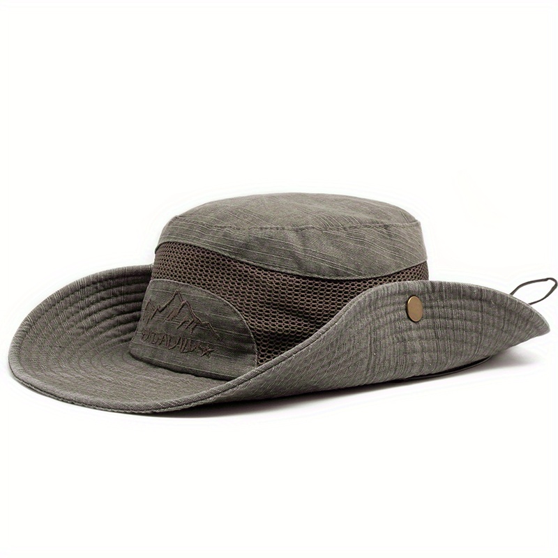 Mens Summer Bucket Hat For Outdoor Uv Protection Cotton Mesh