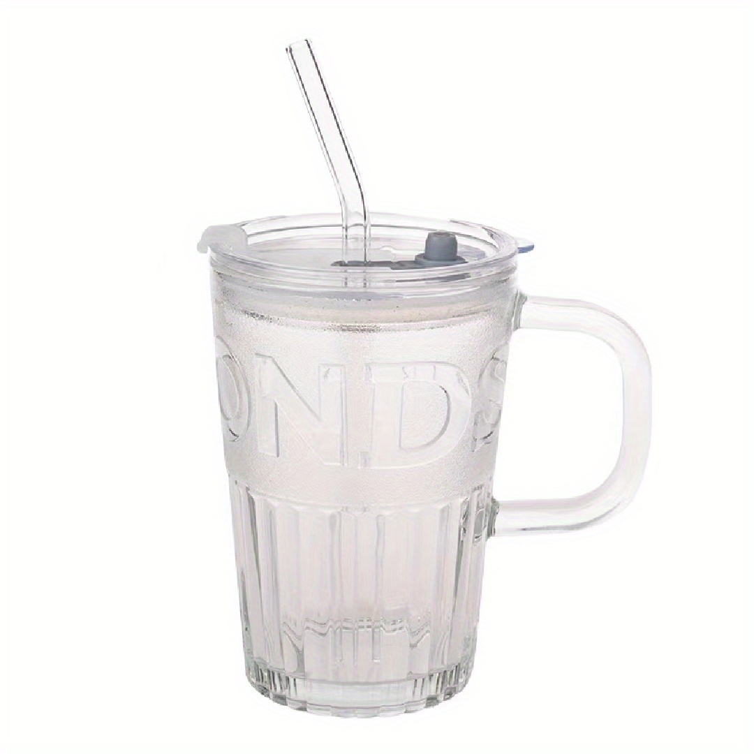 Portable Drinking Glasses Cup With Lids And Straws Cute - Temu Republic of  Korea