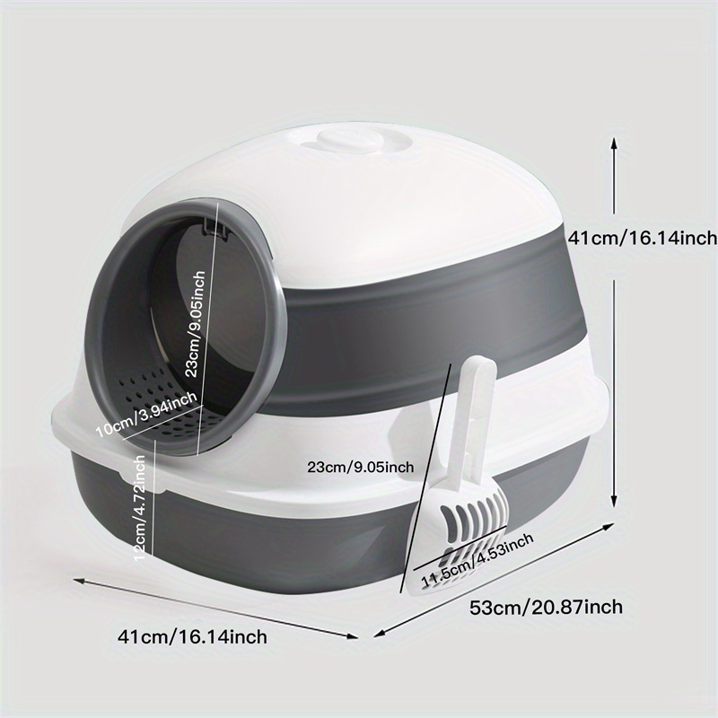 Easy clean Fully Enclosed Cat Litter Box Anti splash Design Temu