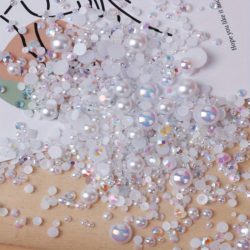Cuentas de perlas de imitación brillantes pulidas redondas sueltas para  decoración de bodas, fiestas, joyería, manualidades, 15 colores, 0.394