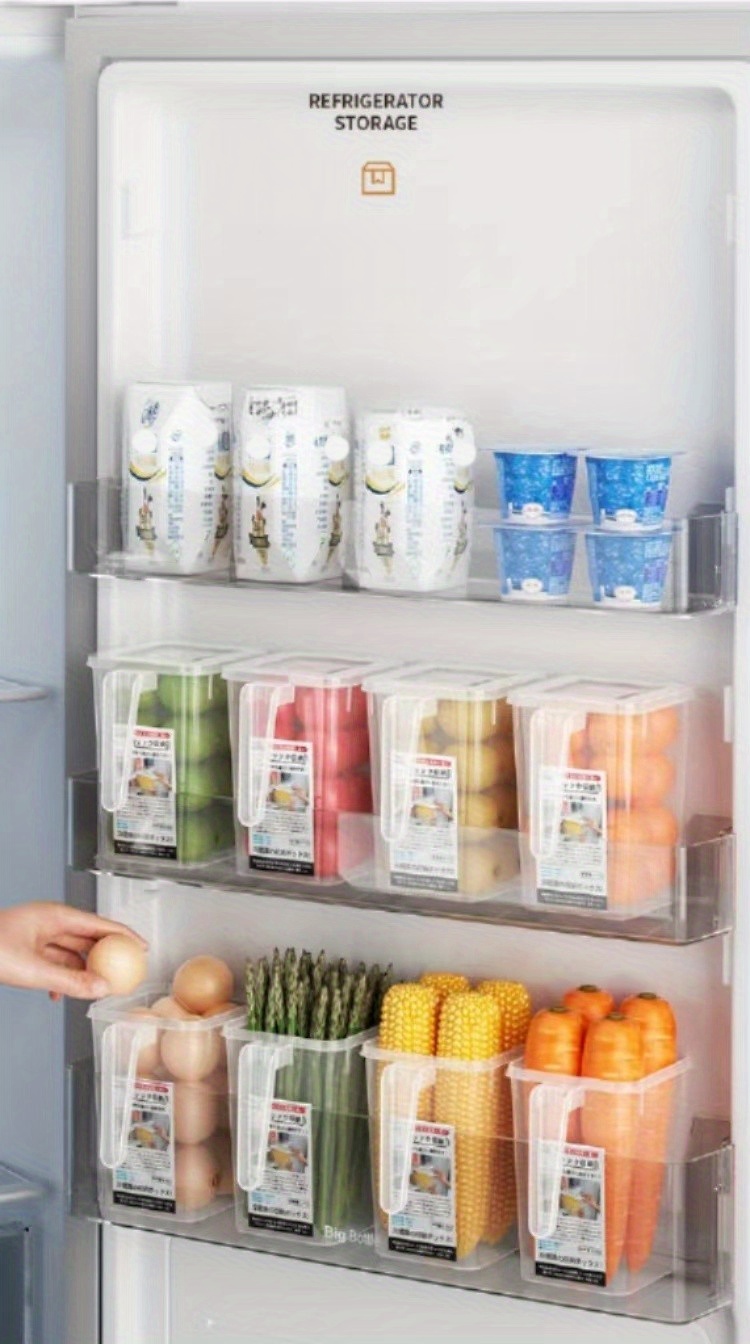 Refrigerator Side Door Storage Boxes, Drawer Type Freezer Box, Vegetable  Egg Box With Lid, Transparent Storage Food Preservation Box, Food Storage  Containers, Kitchen Utensil - Temu