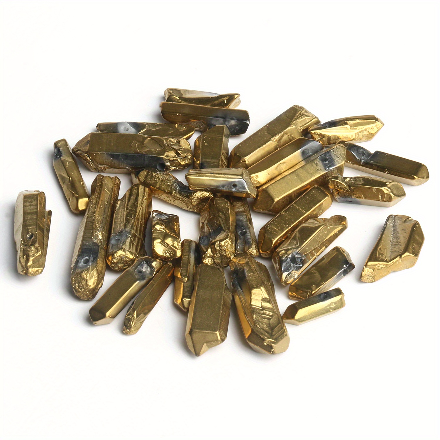 Metallic Chartreuse Titanium Coated Lava Rock Beads