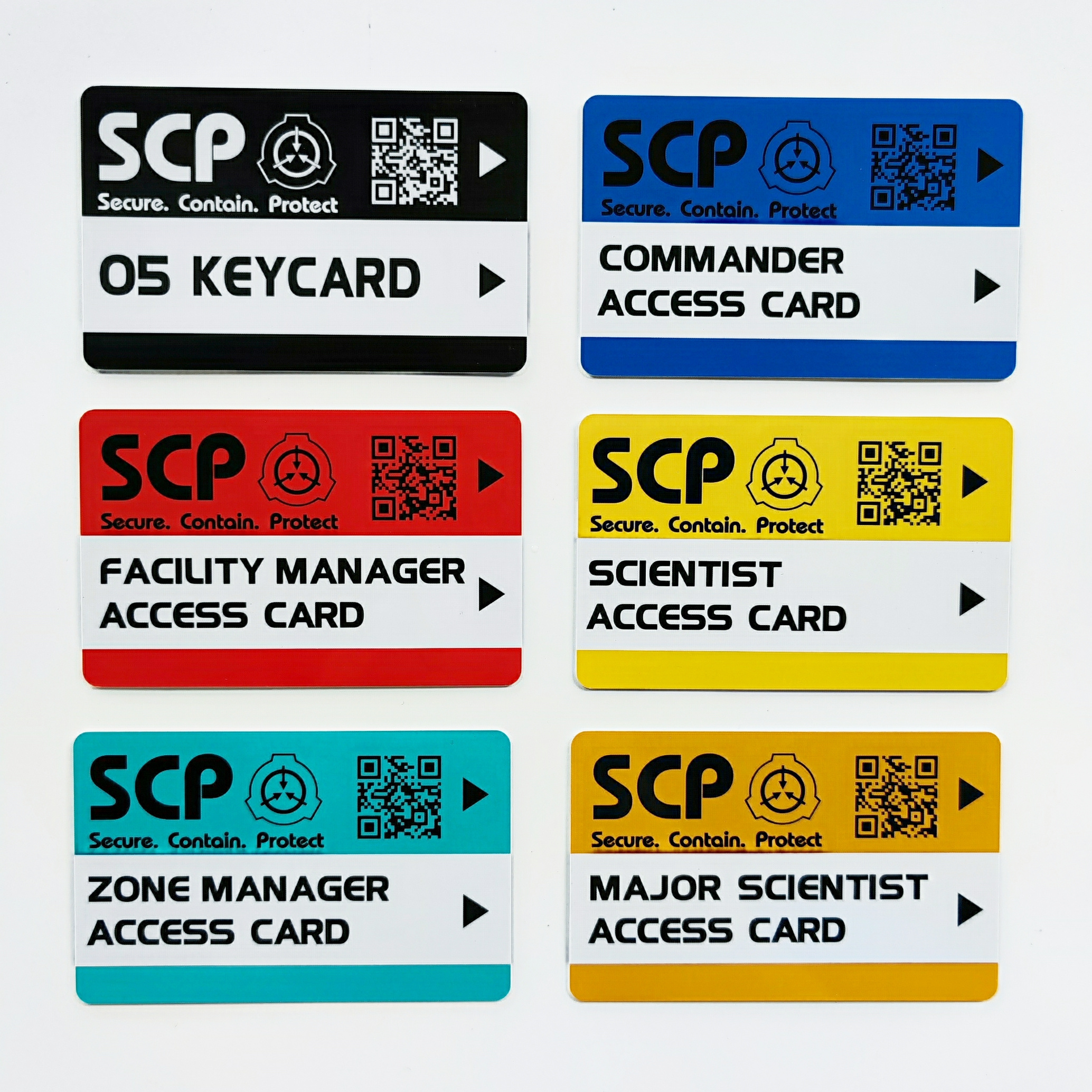 Scp fundação tags duro pvc trabalho cartão de acesso conjunto scp-1