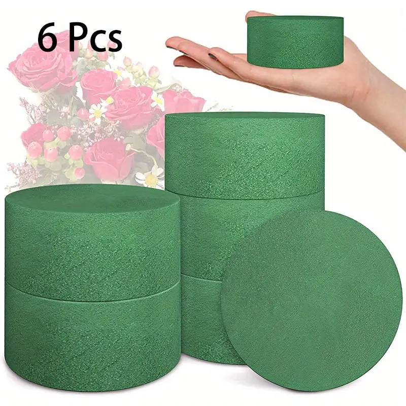 5 Oasis Wet Foam Rounds / Cylinders for Fresh Flowers for sale online