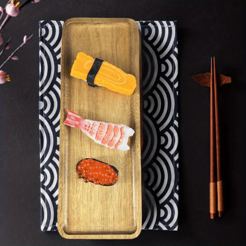 1pc Bandeja Madera Servir Placa Sushi Japonesa Madera Acacia - Temu