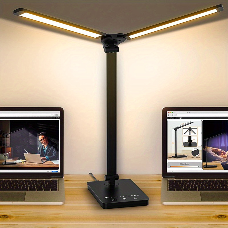 LAOPAO Double Head LED Desk Lamp EU/US Architect Desk Lamps Office 24W  Brightest 5Color Modes