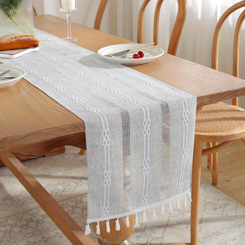 Elegante runner da tavolo semplice e moderno moda runner cerchio ricamo  tavolo mat bandiera del letto per la decorazione della tavola da pranzo di  casa - AliExpress