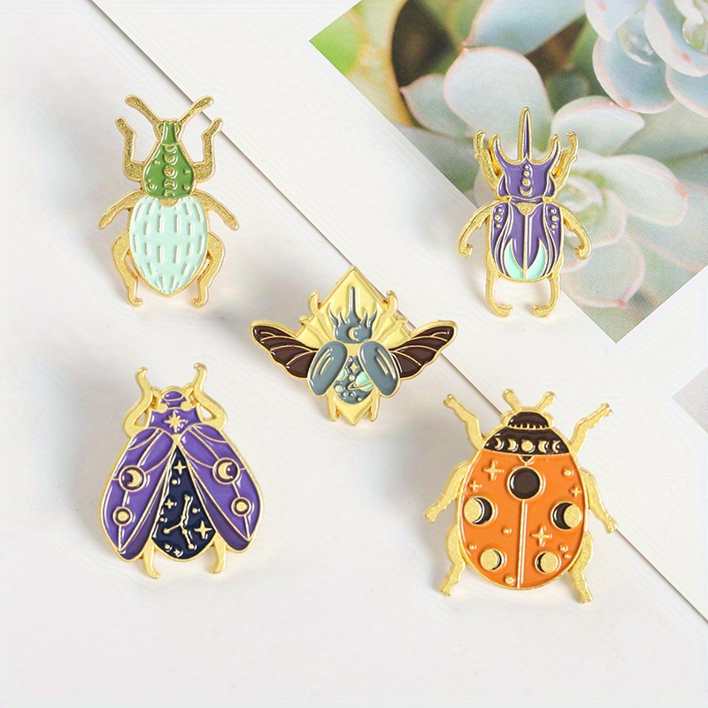 Insect Enamel Pins Custom Cute Ladybird Moth Brooches Lapel - Temu