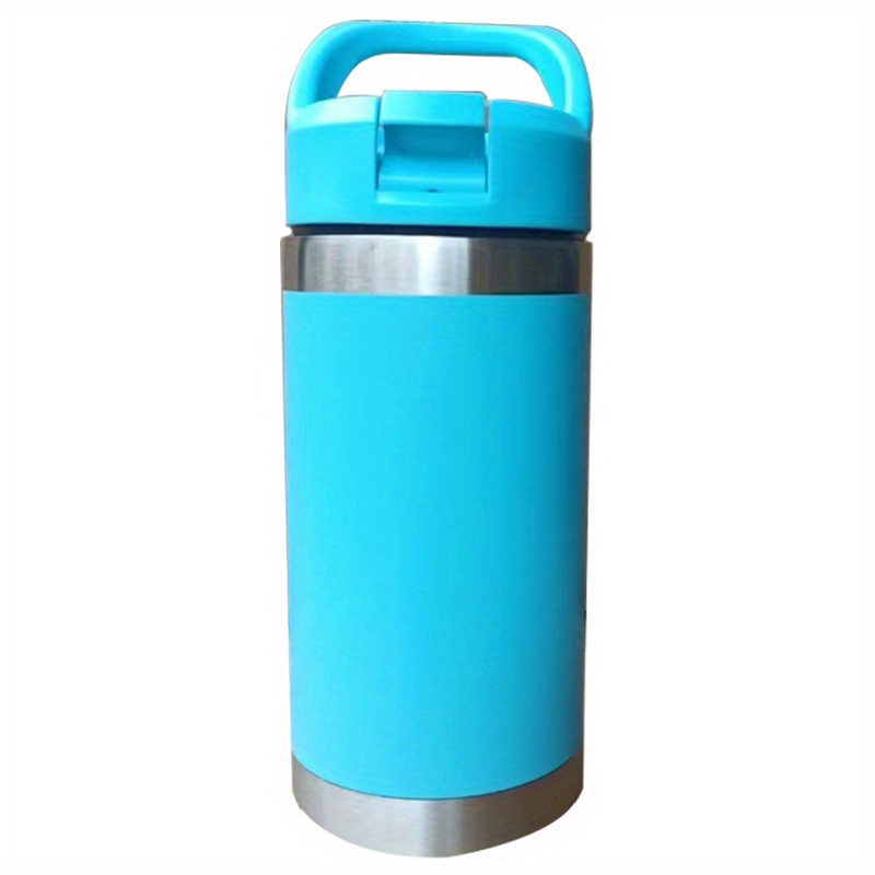 Kids Water Bottle - 12oz Blue | Leak Proof With Straw & Handle | 24 Hours  Cold | Insulated, Double Wall Stainless Steel | Easy Sip Toddler Cup 