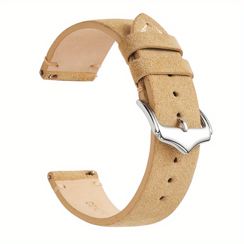 Genuine Leather Mens Watch Strap Nubuck Leather Soft Quick Release ...