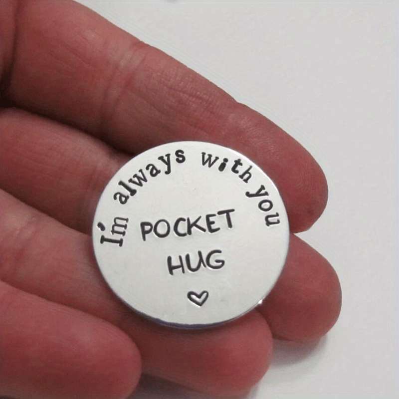 Image of 1pc Stainless Steel Pocket Love Token Im Long Distance Relationship Gifts For Him
