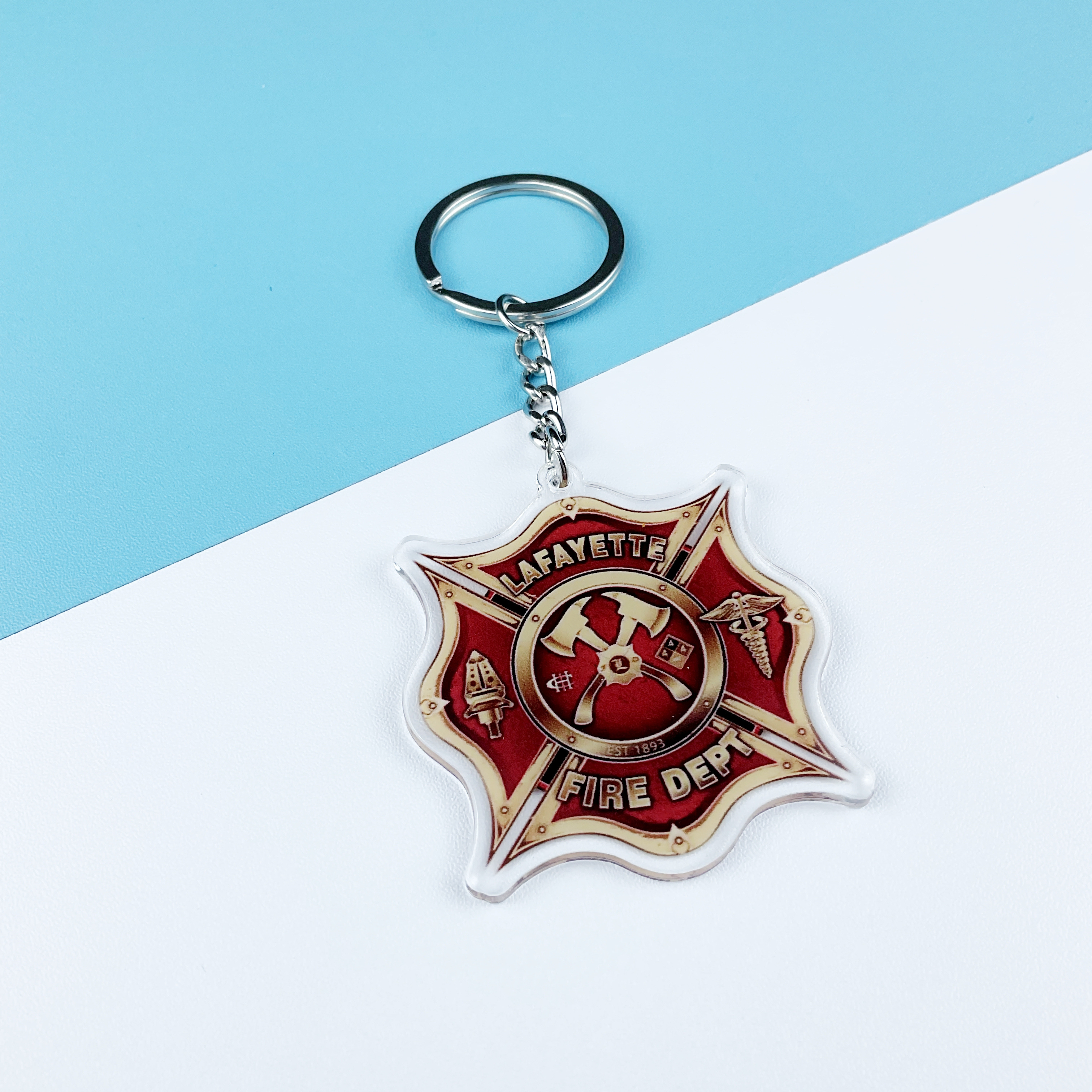 STLFD Firefigher Silver Keychain