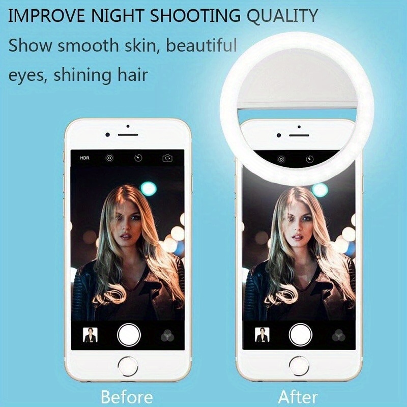 usb charge led selfie ring light mobile phone lens led selfie lamp ring for iphone for samsung xiaomi phone selfie light details 3