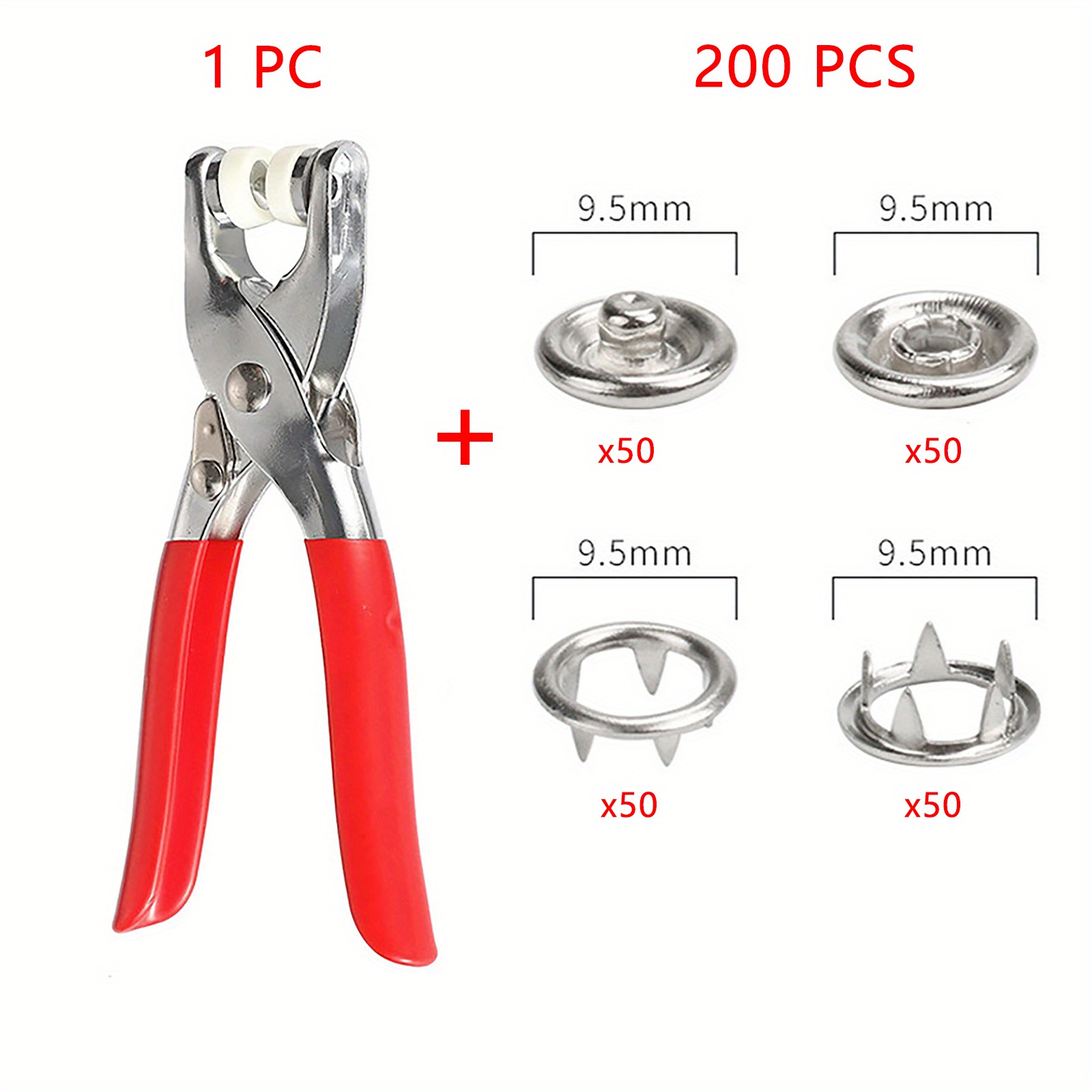 Prong Pliers Ring Press Studs Snap Buttons Popper Fasteners DIY