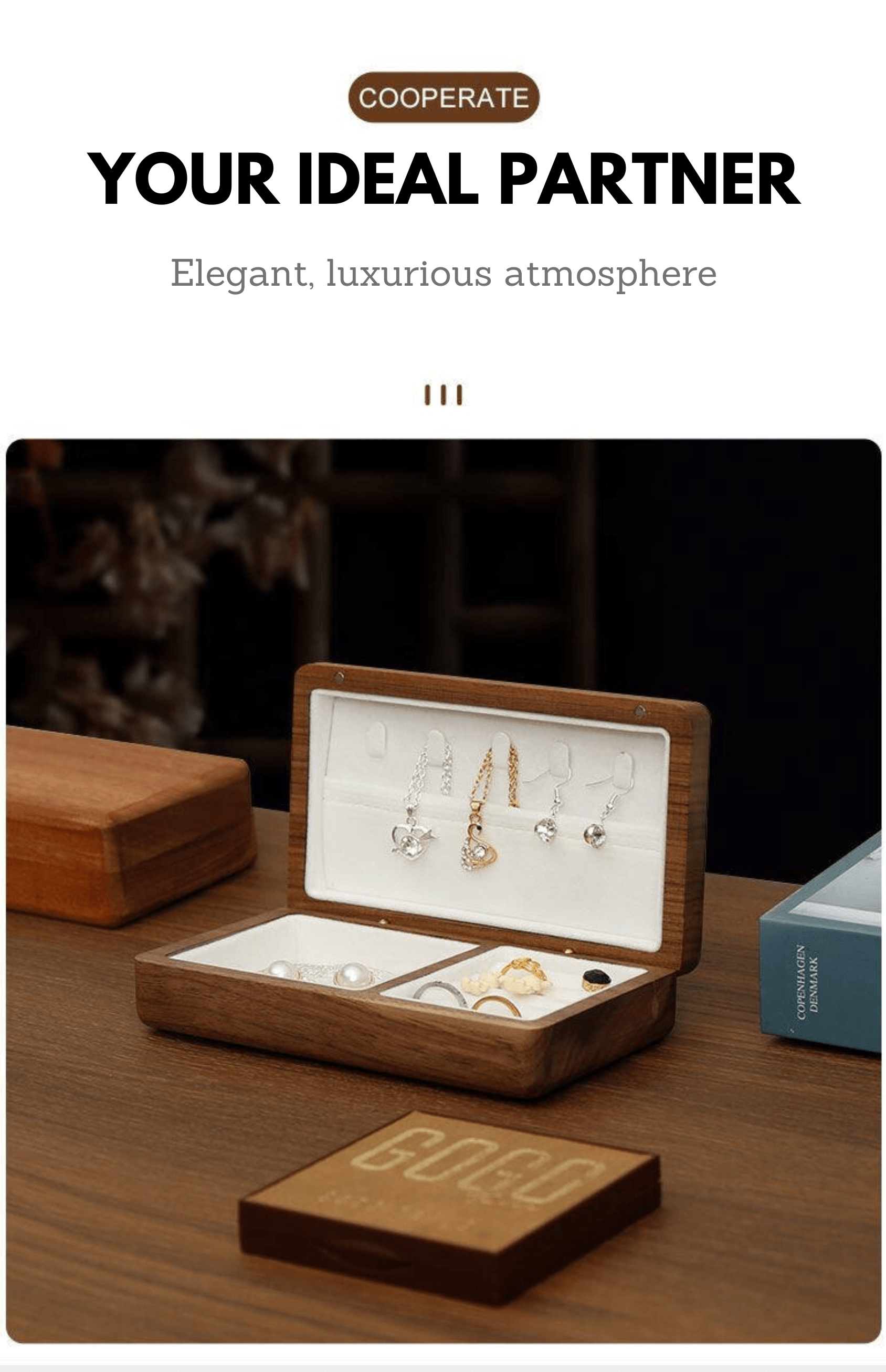 Wooden Jewelry Box, Exquisite Elegant Wooden Box, For Storing