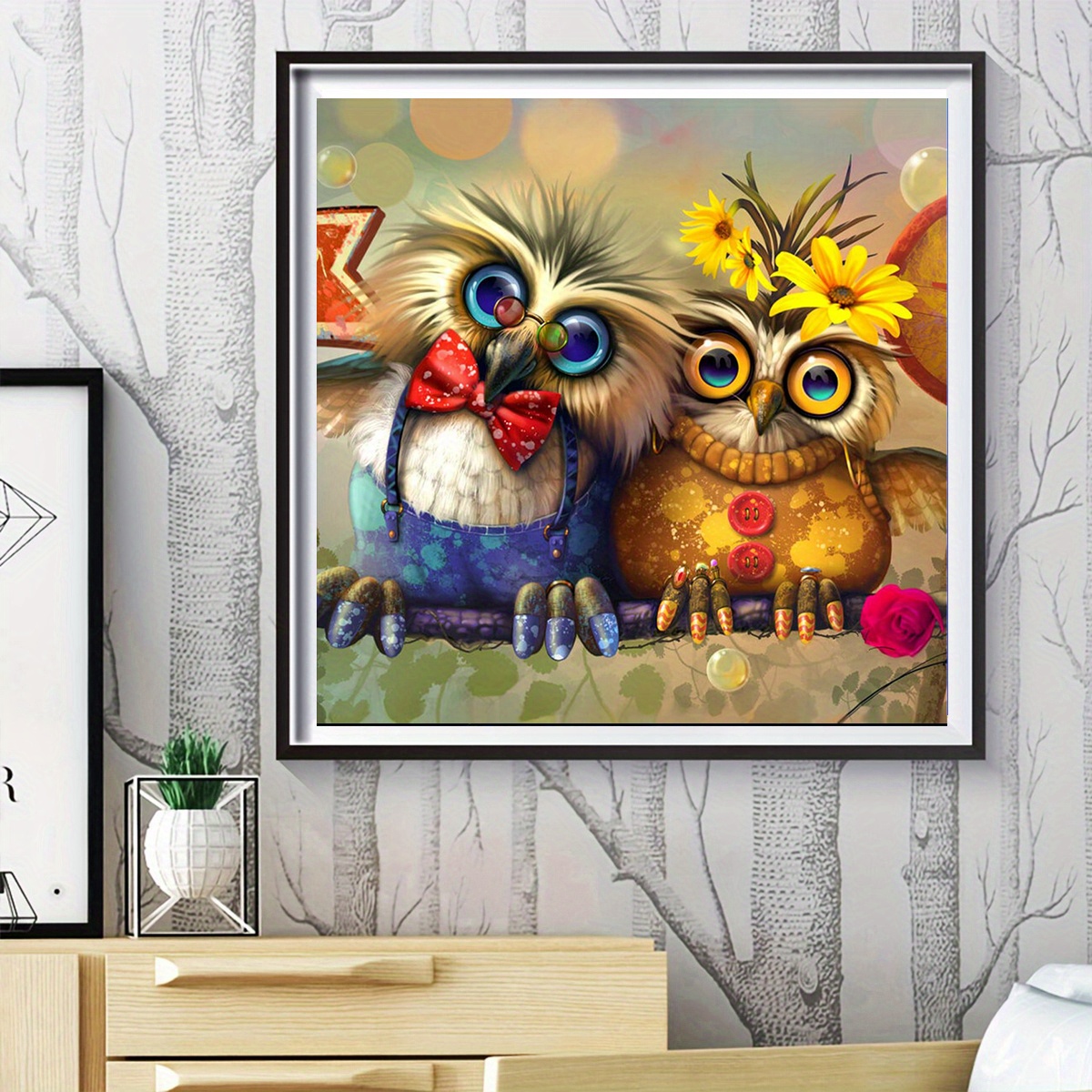 5D Diamond Painting Set, DIY Diamond Painting, Owl, Diamond Painting, Craft  Diamond Cross Stitch Rhinestone Mosaic Painting, Room Decor, Arts Craft  Wall Home Wall Art Decor