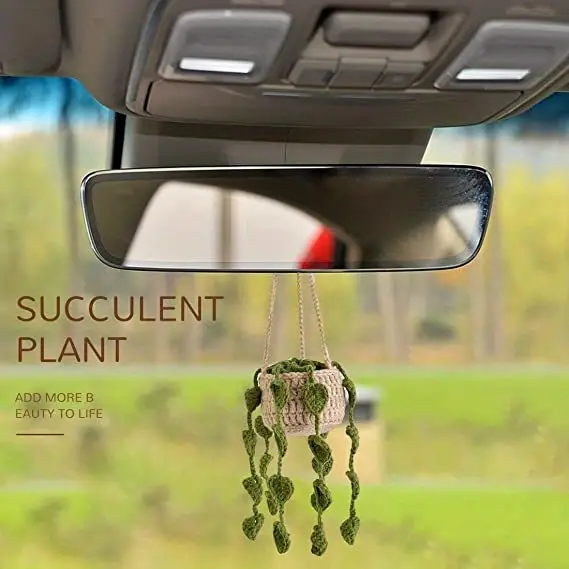 PRETYZOOM Häkelanhänger fürs Auto gehäkelter orchideenanhänger rückspiegel  anhänger tatsächl Häkelnadel Auto-Anhänger-Dekor Autodekorationen für den