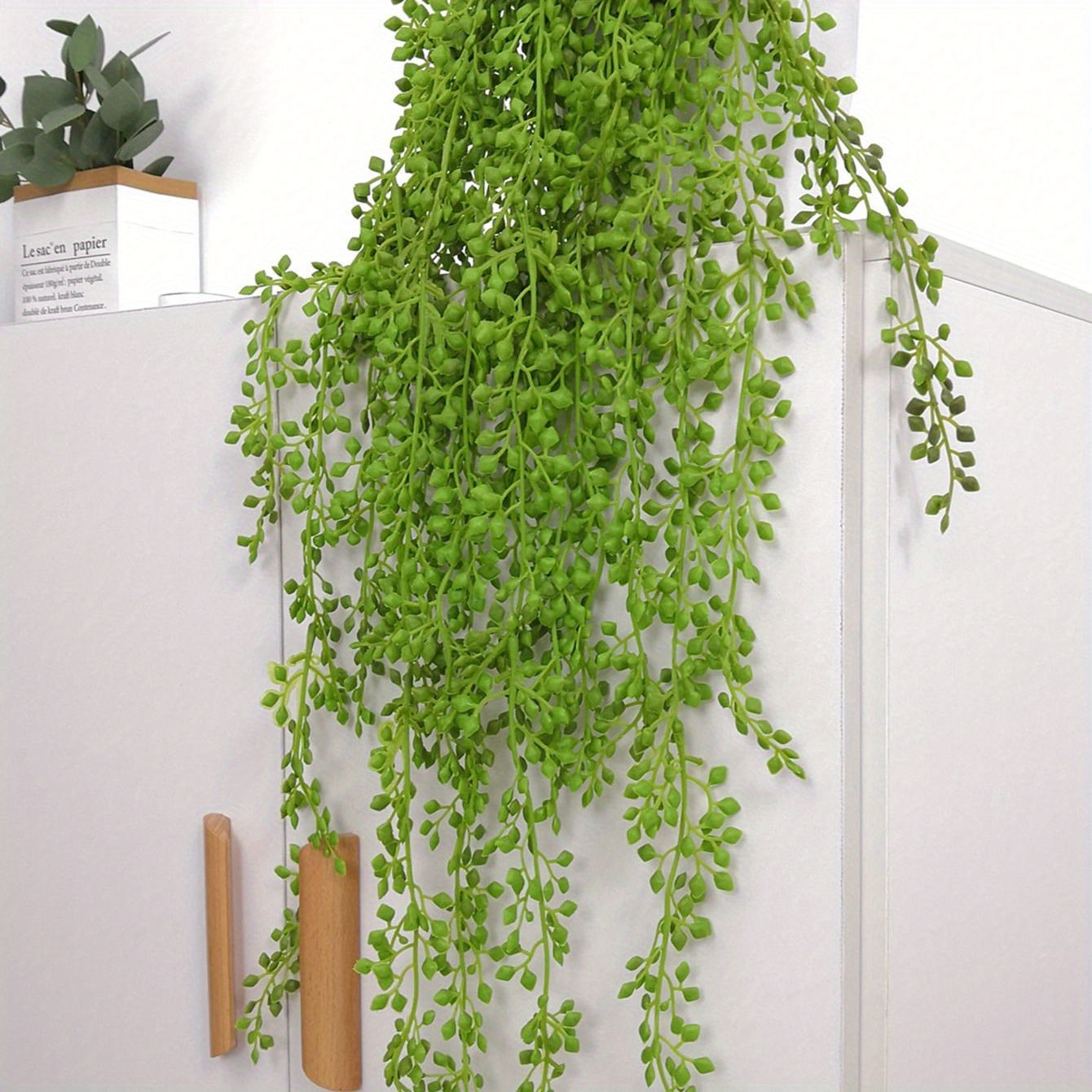 Green Artificial Succulents Plants Wall Hanging For Home Garden